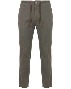 Kiton Broeken ,Groen ,Drawstring Broeken - Grijs