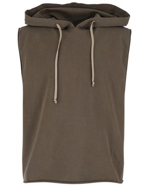 Rick Owens Tops ,Grijs ,Katoen Hooded Tunic - Bruin