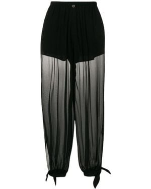 Twinset Sheer Voile Wijde Broek - Zwart