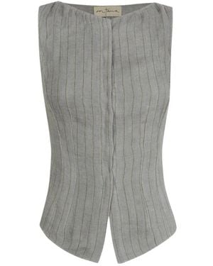 Cortana Sleeveless Tops - Grey