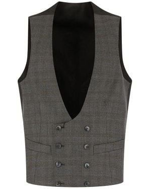Corneliani Weste Aus Bestickter Wolle - Schwarz