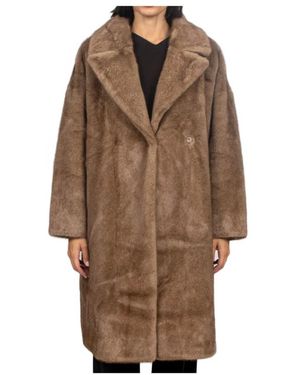 Zoe Single-Breasted Coats - Marrón
