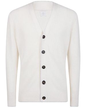 Eleventy Truien & Vesten ,Wit ,Leer English Rib Cardigan