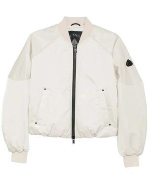 Moose Knuckles Jassen ,Leer Drift Satin Bomberjack - Wit