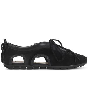 Simone Rocha Schoenen ,Zwart ,Leer Cutout Ballerina Grip Trainer