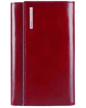 Piquadro Rote Leder-Kreditkartenbrieftasche