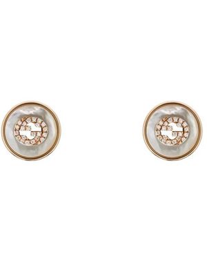 Gucci Accessoires ,Geel ,Interlocking Stud Oorbellen - Metallic