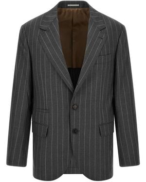 Brunello Cucinelli Krijtstreep Blazer Van Wol - Zwart