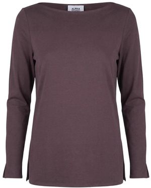 Alpha Studio Tops ,Paars ,Katoen Barca Boot-Neck Top