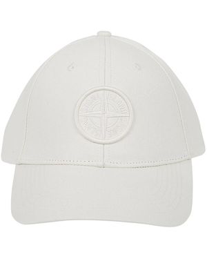 Stone Island Logo Baseball Cap - Wit