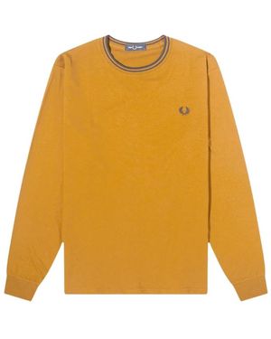 Fred Perry Long Sleeve Tops - Yellow