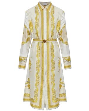 Versace Neues Barocco Seidenkleid - Gelb
