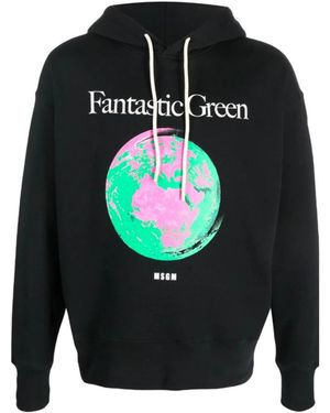 MSGM Logo Hooded Sweatshirt - Blauw