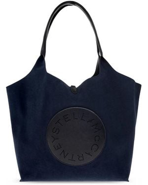 Stella McCartney Tassen ,Blauw ,Leer Omkeerbare Tote Bag Met Logo