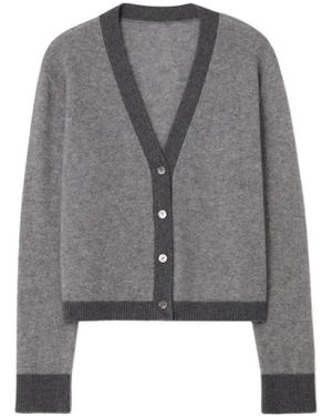 CLOEYS Kaschmir colourblock cardigan grau
