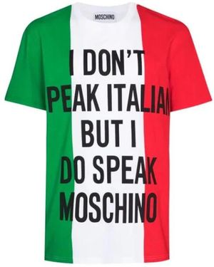 Moschino T-Shirt Ik Spreek Geen Italiaans - Groen