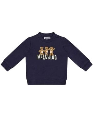 Moschino Hoodies & Sweatvesten ,Blauw ,Katoen Teddy Bear Katoenen Sweatshirt