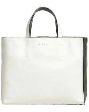 Marni Tassen ,Wit ,Stijlvolle Bianco-Verde Schoudertas