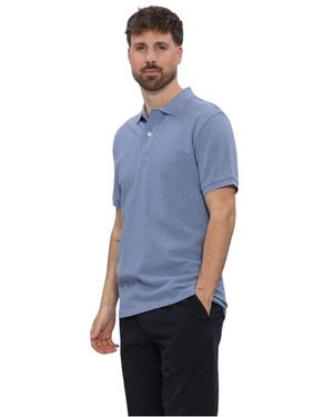 Profuomo Tops ,Blauw ,Katoen Polo Ss Basis Pique