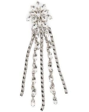 Alessandra Rich Accessoires ,Grijs ,Bloemenketting Oorbellen - Wit