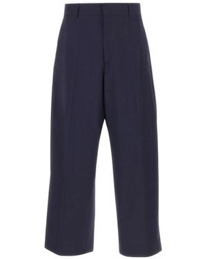 Laneus Broeken ,Blauw ,Wol Rechte Broek
