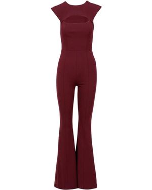 Aniye By Roter jumpsuit mit ausgestellter hose und schulterpolstern