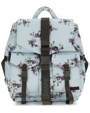 Ganni Re-Tech Nylon Backpack - Blau