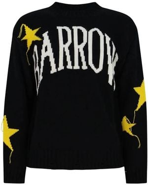 Barrow Strickpullover Mit Logo Und Rundhalsausschnitt - Schwarz