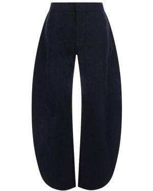 Alaïa Petal Wool Denim Broek - Blauw