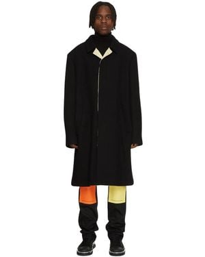 Raf Simons Moderne Wollmantel Mit Satinfutter - Schwarz