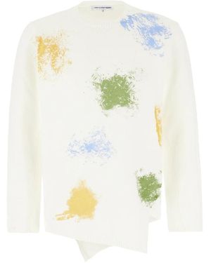 Comme des Garçons Round-Neck Knitwear - White