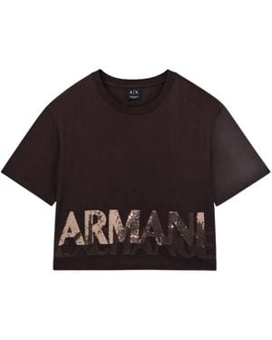 ARMANI EXCHANGE Tops ,Bruin ,T-Shirts - Zwart