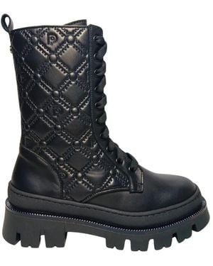 Pollini Lace-Up Boots - Black