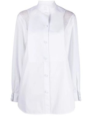Burberry Witte Kant Panel Poplin Shirt