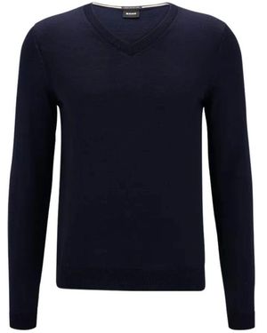 BOSS V-neck knitwear - Blau