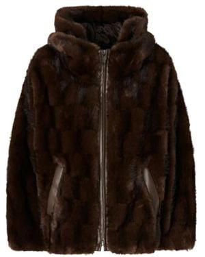 Pinko Faux Fur & Shearling Jackets - Marrón