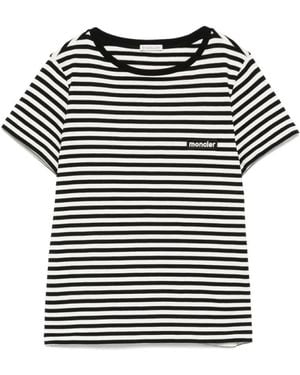 Moncler Weißes T-Shirt Ss Mode Stil - Schwarz