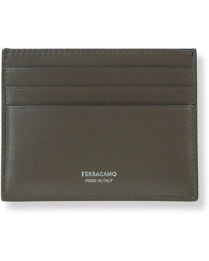 Ferragamo Accessoires ,Bruin ,Leer Gancini Wallet - Groen