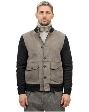 The Jack Leathers Rentier wolljacke mit ärmeln - Grau