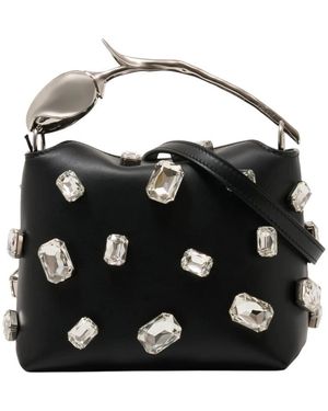 Erdem Tassen ,Zwart ,Leer Mini Bloom Bag