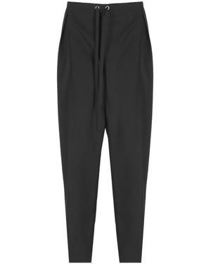 KHAITE Schwarze Wolle Seide Kordelhose