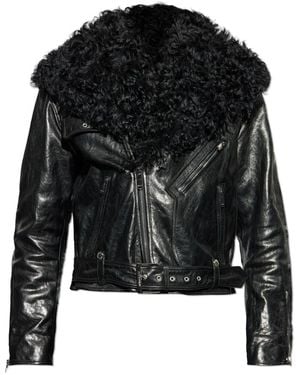 McQueen Leather Jackets - Zwart