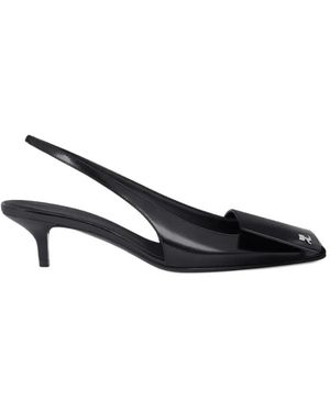 Courreges Schoenen ,Zwart ,Leer Fold Leren Slingbacks - Blauw