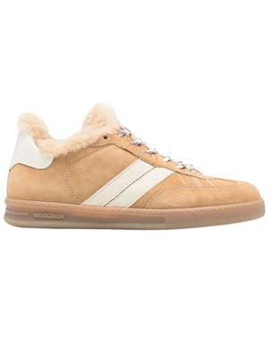Woolrich Schoenen ,Wol Sneakers Met Schapenvacht Voering En Panelen - Naturel