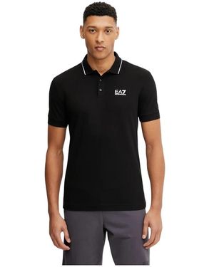 EA7 Tops ,Zwart ,Katoen Polo Shirt