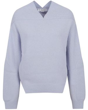 Victoria Beckham V-Neck Knitwear - Blu