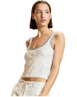 Cynthia Rowley Tanktop Met Boothals En Pailletten - Wit