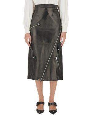 McQueen Leather Skirts - Gris