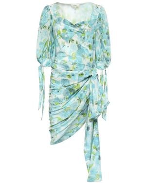 Chloé Kleedjes ,Veelkleurig ,Asymmetric Wrap Short Dress - Blauw