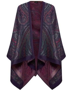 Etro Wollmischungs-Jacquard-Mantel - Blau